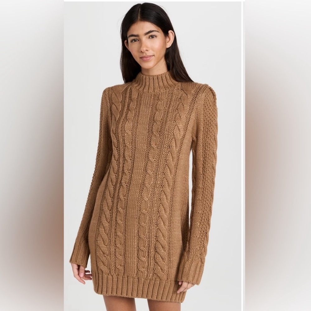 NWT Z SUPPLY Cozy Cable Knit Sweater Dress in Caramel Large